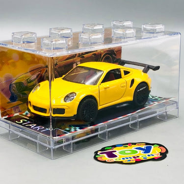 1:64 Diecast Porsche With Acrylic Display Box - Yellow